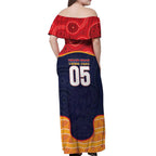 Custom Adelaide Football Club Off Shoulder Maxi Dress Crow Spirit Animal