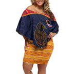 Custom Adelaide Football Club Off Shoulder Short Dress Crow Spirit Animal