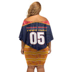 Custom Adelaide Football Club Off Shoulder Short Dress Crow Spirit Animal