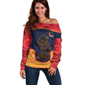Custom Adelaide Football Club Off Shoulder Sweater Crow Spirit Animal