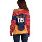 Custom Adelaide Football Club Off Shoulder Sweater Crow Spirit Animal