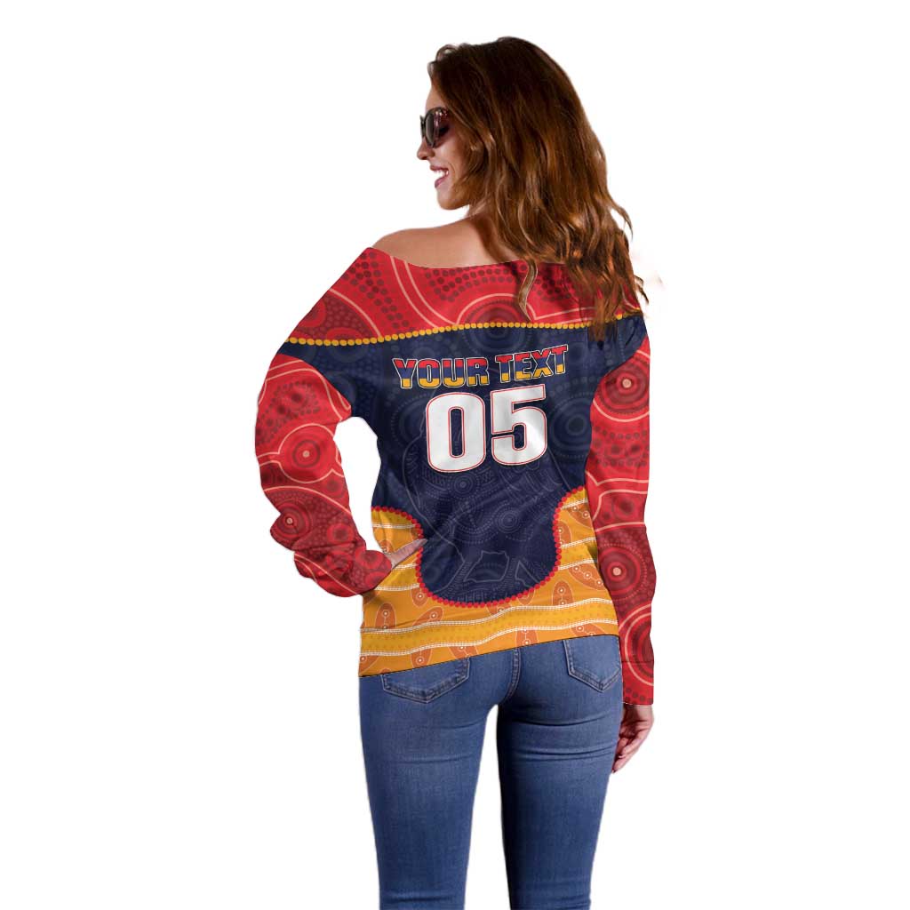 Custom Adelaide Football Club Off Shoulder Sweater Crow Spirit Animal