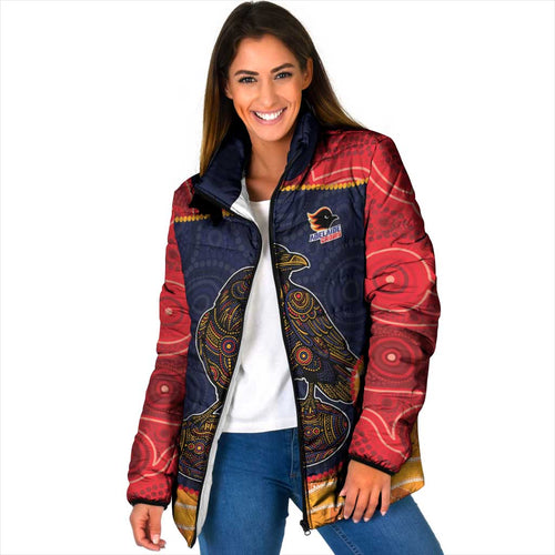 Custom Adelaide Football Club Padded Jacket Crow Spirit Animal