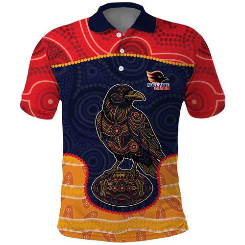 Custom Adelaide Football Club Polo Shirt Crow Spirit Animal