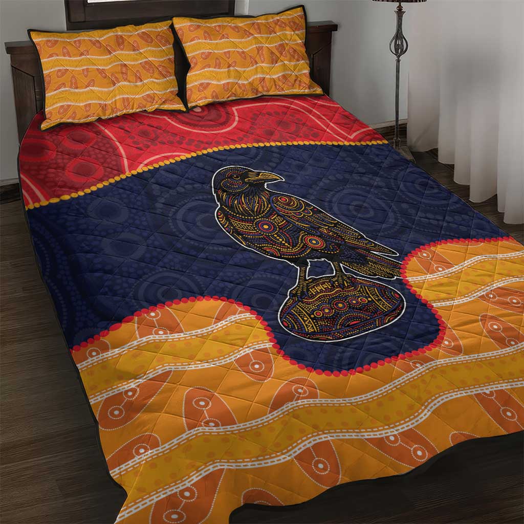 Adelaide Football Club Quilt Bed Set Crow Spirit Animal
