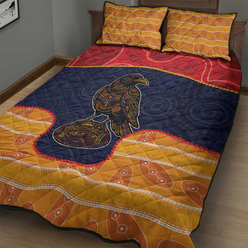 Adelaide Football Club Quilt Bed Set Crow Spirit Animal