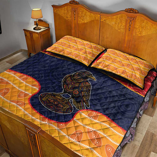 Adelaide Football Club Quilt Bed Set Crow Spirit Animal