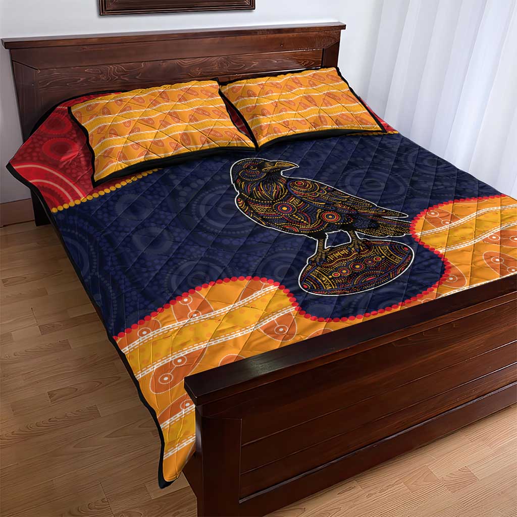 Adelaide Football Club Quilt Bed Set Crow Spirit Animal
