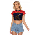 Custom Adelaide Football Club Raglan Cropped T Shirt Crow Spirit Animal