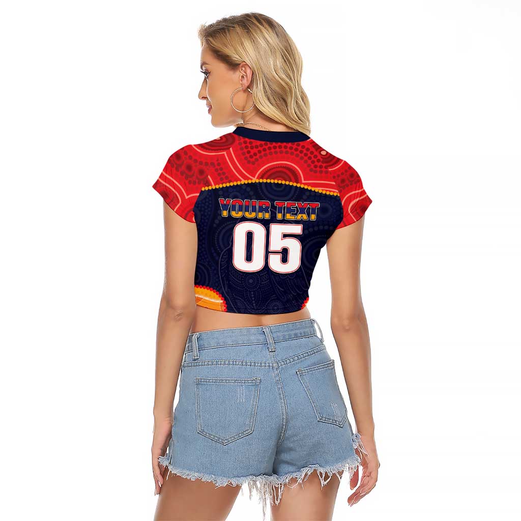 Custom Adelaide Football Club Raglan Cropped T Shirt Crow Spirit Animal