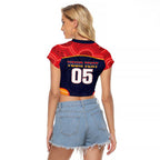 Custom Adelaide Football Club Raglan Cropped T Shirt Crow Spirit Animal