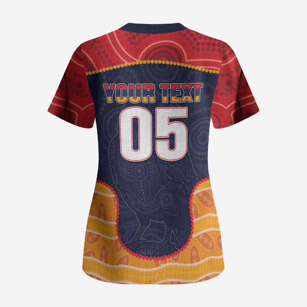 Custom Adelaide Football Club Scrub Top Crow Spirit Animal