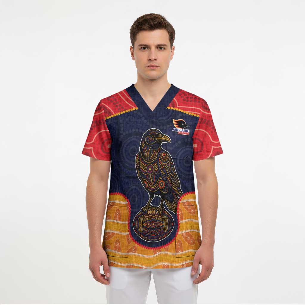 Custom Adelaide Football Club Scrub Top Crow Spirit Animal