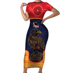 Custom Adelaide Football Club Short Sleeve Bodycon Dress Crow Spirit Animal