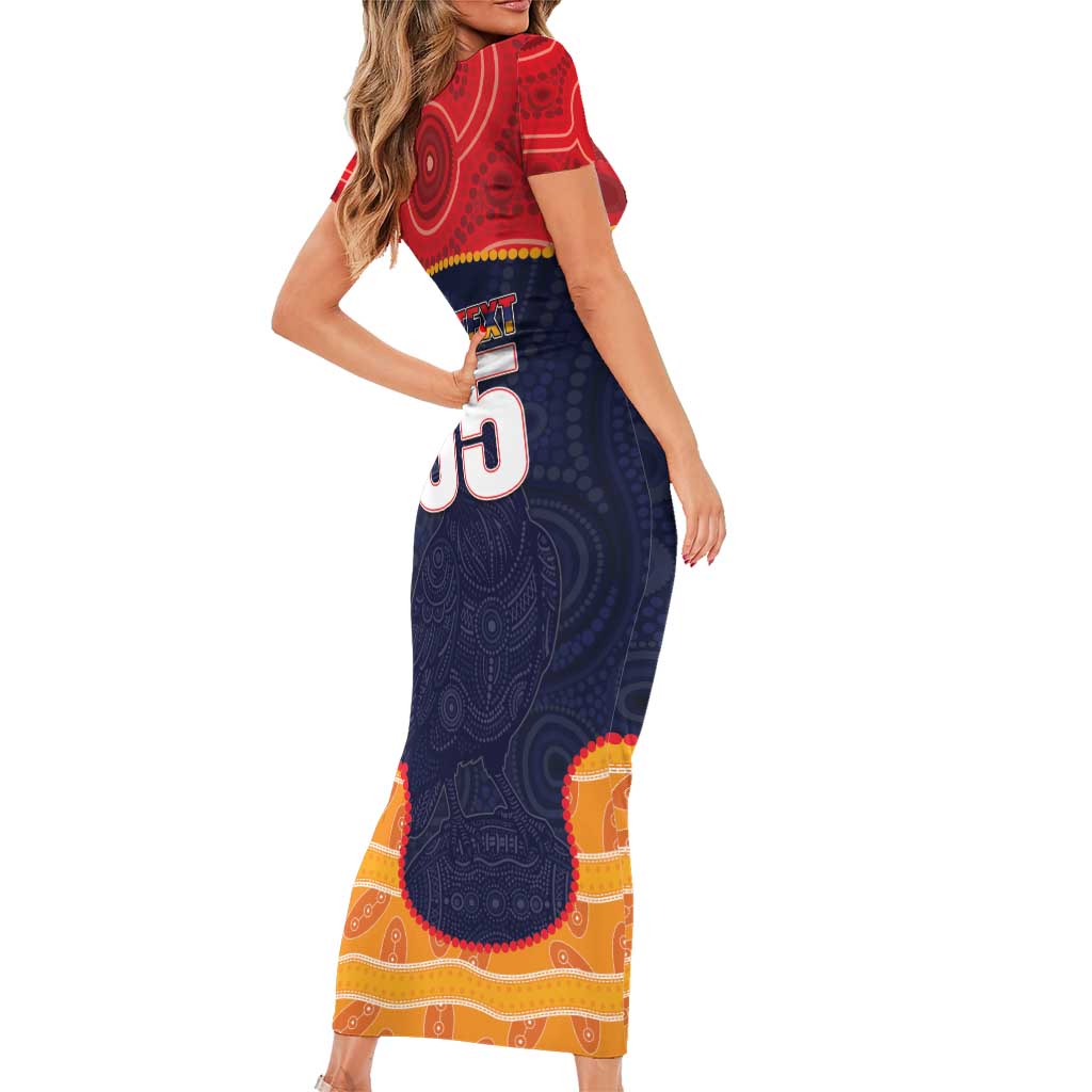 Custom Adelaide Football Club Short Sleeve Bodycon Dress Crow Spirit Animal