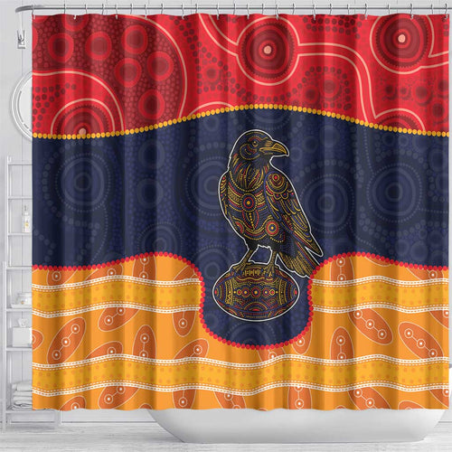 Adelaide Football Club Shower Curtain Crow Spirit Animal