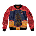 Custom Adelaide Football Club Sleeve Zip Bomber Jacket Crow Spirit Animal