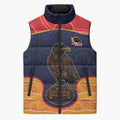 Custom Adelaide Football Club Sleeveless Puffer Jacket Crow Spirit Animal