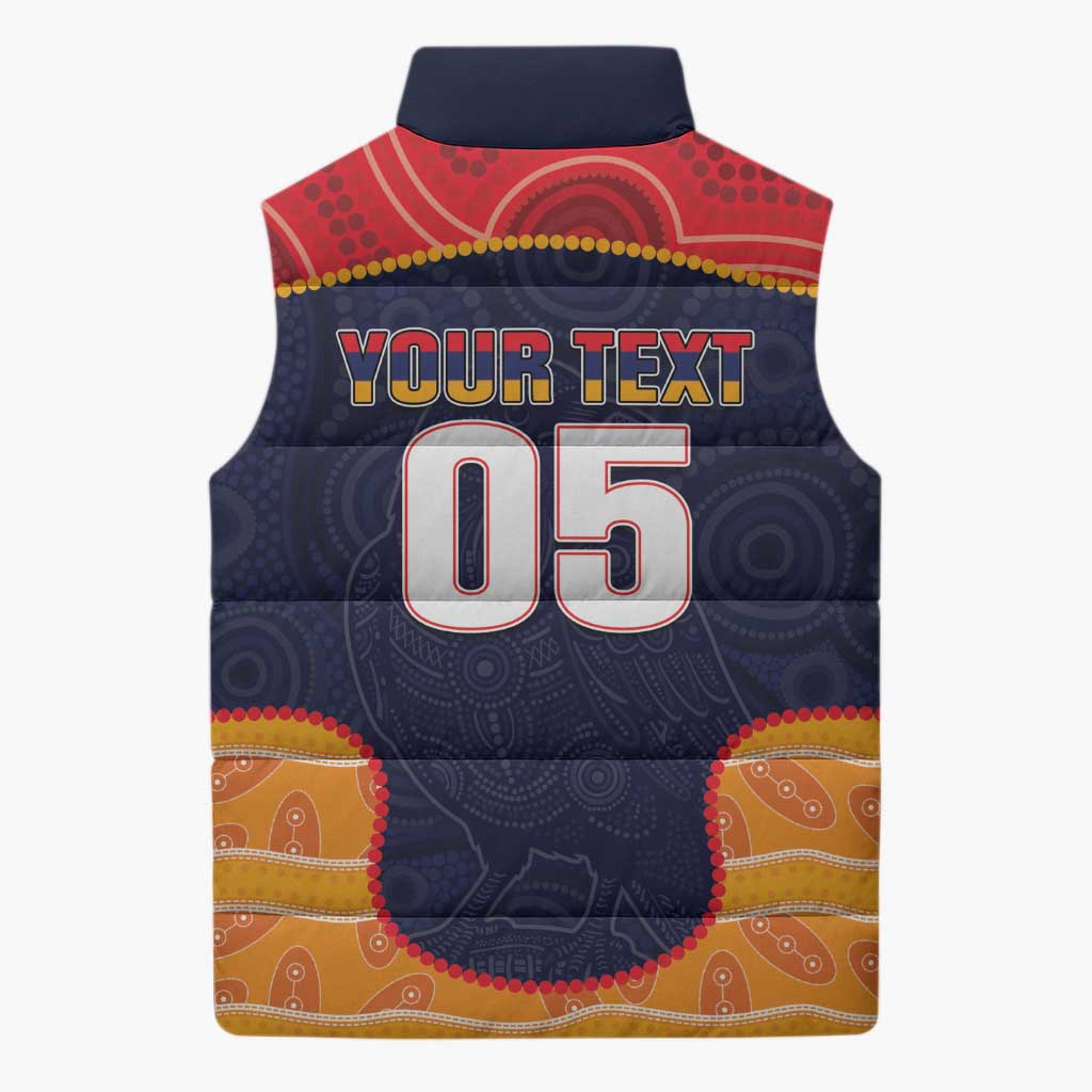 Custom Adelaide Football Club Sleeveless Puffer Jacket Crow Spirit Animal
