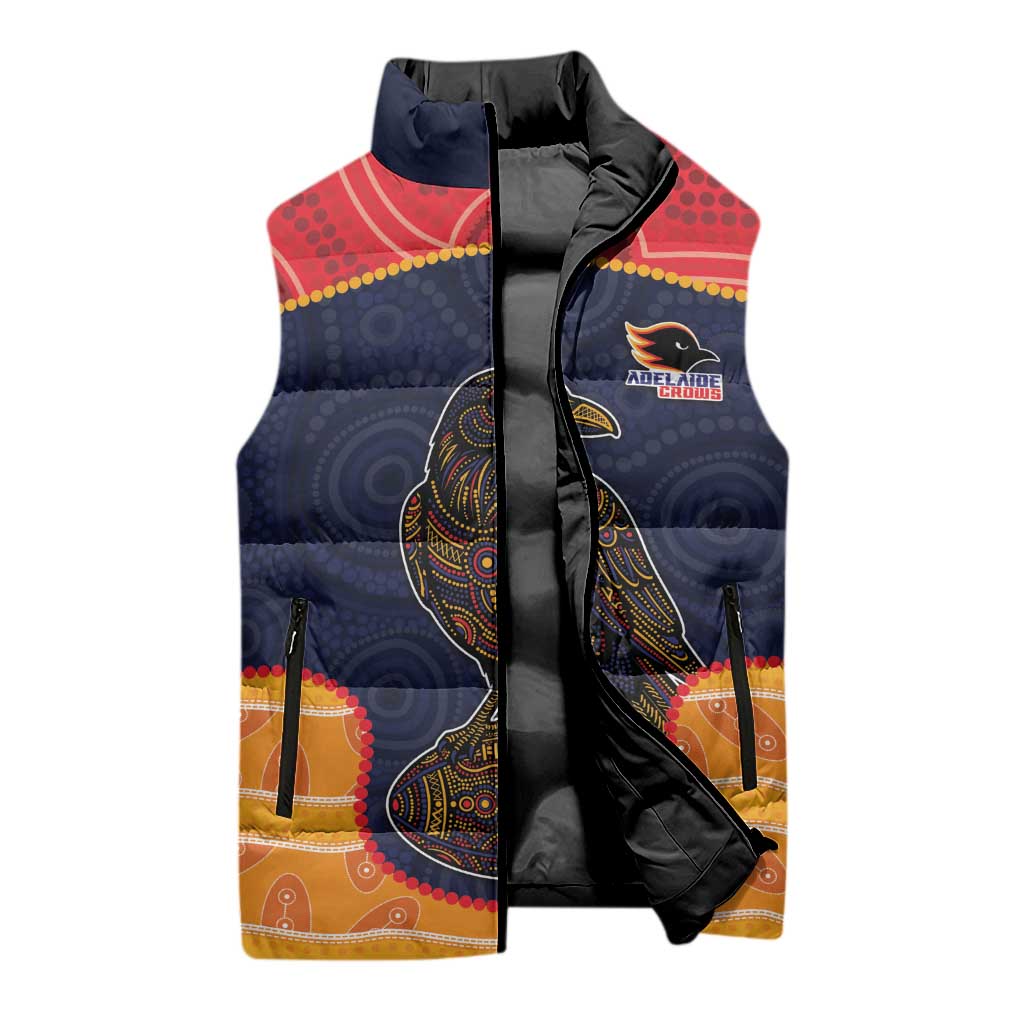 Custom Adelaide Football Club Sleeveless Puffer Jacket Crow Spirit Animal