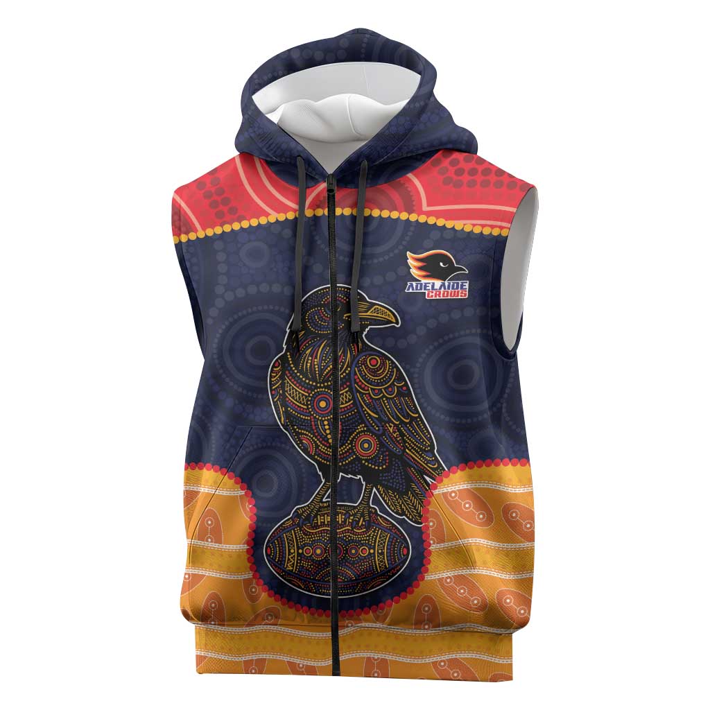 Custom Adelaide Football Club Sleeveless Zip Hoodie Crow Spirit Animal