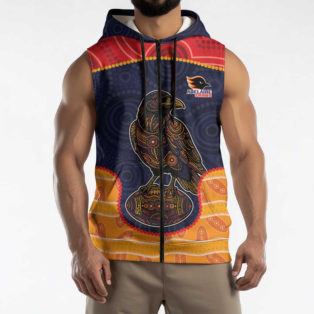 Custom Adelaide Football Club Sleeveless Zip Hoodie Crow Spirit Animal