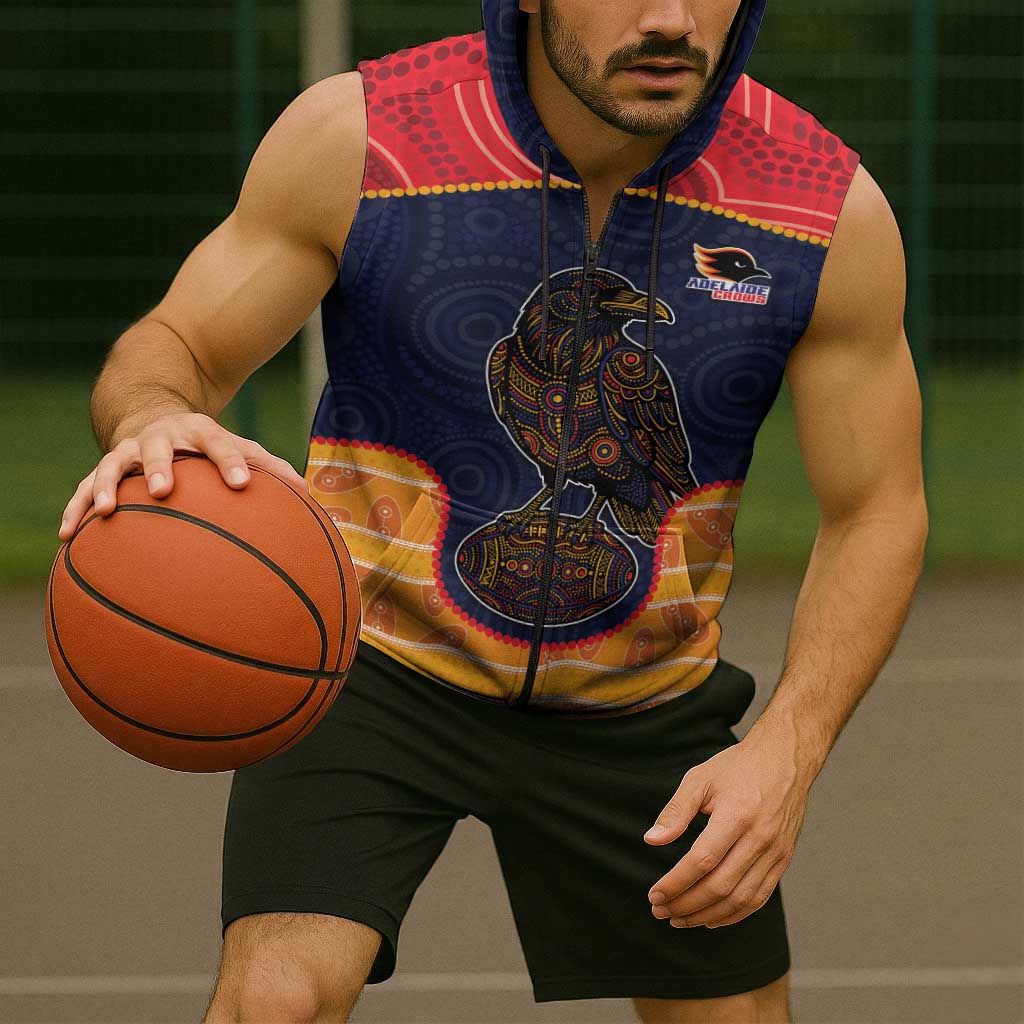 Custom Adelaide Football Club Sleeveless Zip Hoodie Crow Spirit Animal