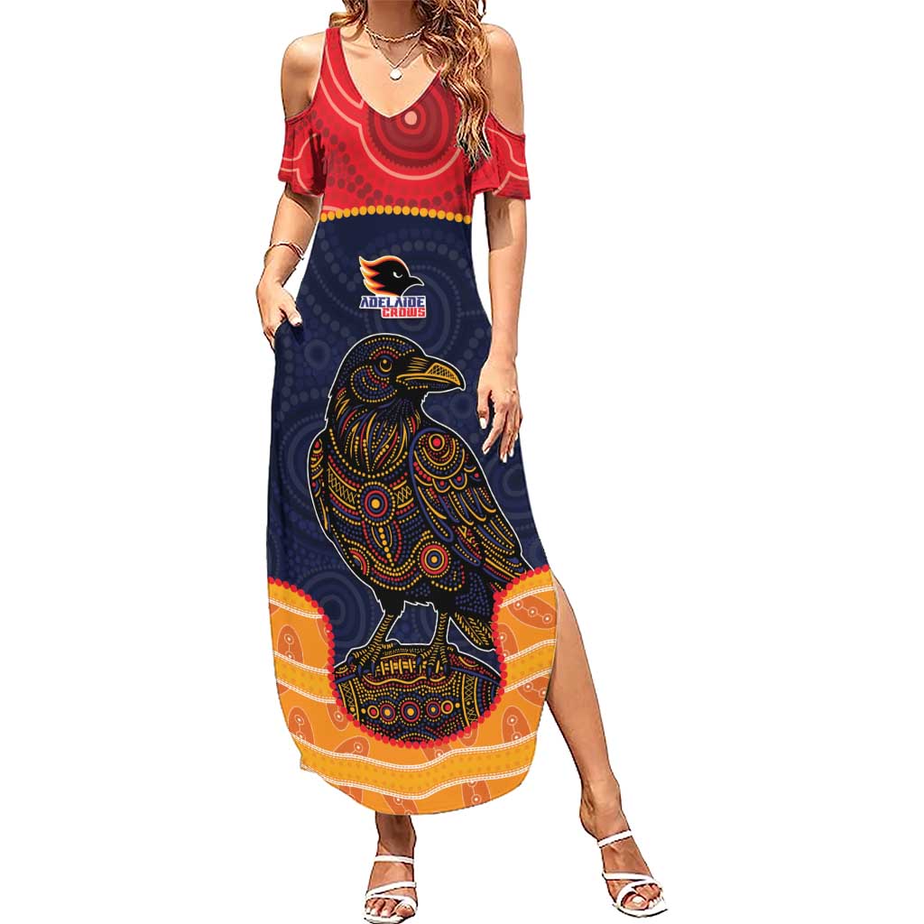 Custom Adelaide Football Club Summer Maxi Dress Crow Spirit Animal