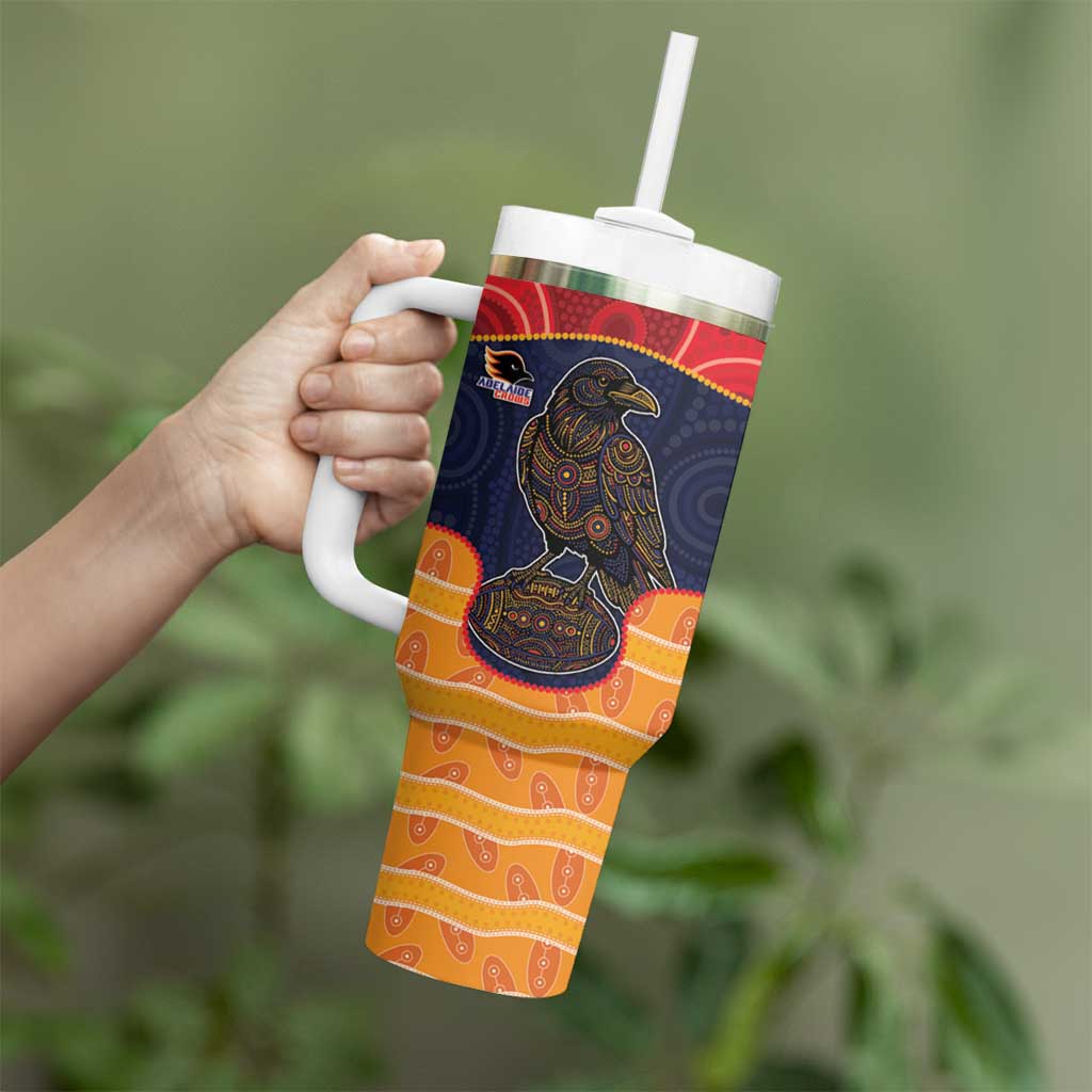Custom Adelaide Football Club Tumbler With Handle Crow Spirit Animal