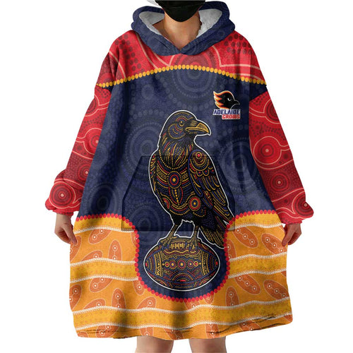 Custom Adelaide Football Club Wearable Blanket Hoodie Crow Spirit Animal