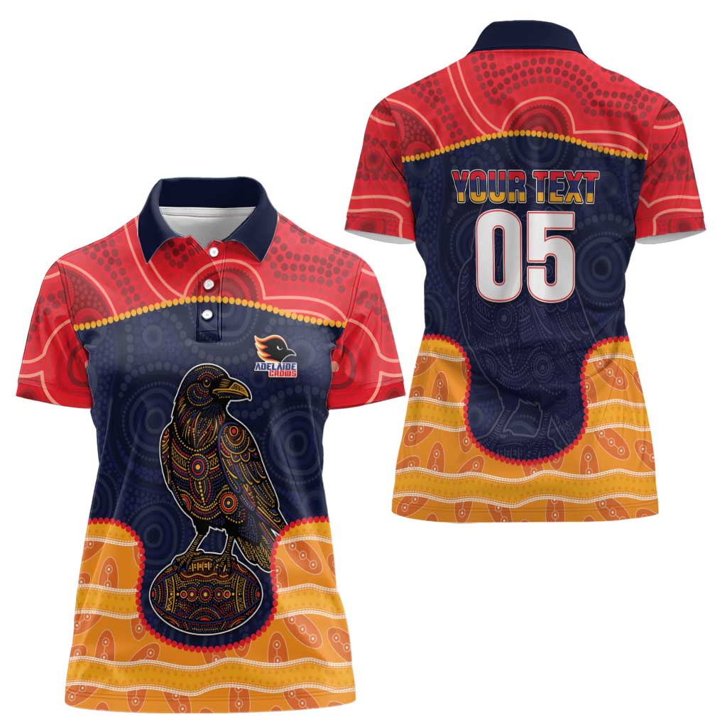 Custom Adelaide Football Club Women Polo Shirt Crow Spirit Animal