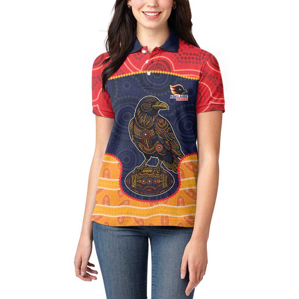 Custom Adelaide Football Club Women Polo Shirt Crow Spirit Animal
