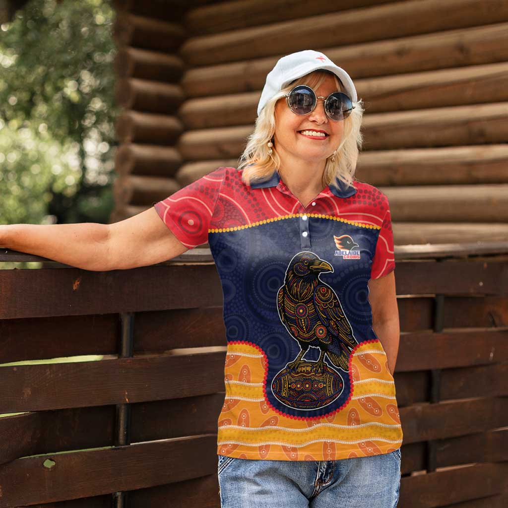 Custom Adelaide Football Club Women Polo Shirt Crow Spirit Animal