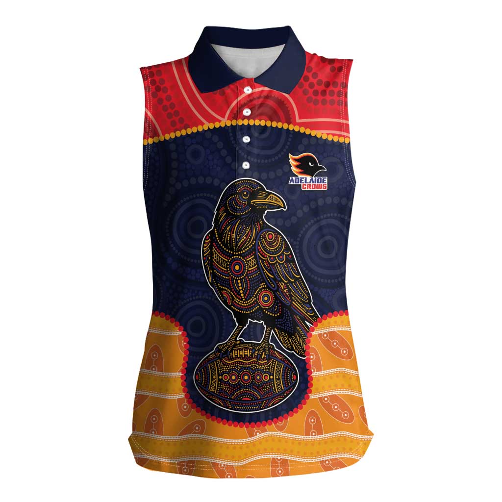 Custom Adelaide Football Club Women Sleeveless Polo Shirt Crow Spirit Animal
