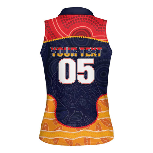 Custom Adelaide Football Club Women Sleeveless Polo Shirt Crow Spirit Animal