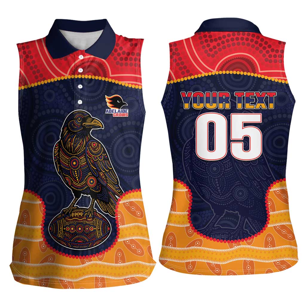 Custom Adelaide Football Club Women Sleeveless Polo Shirt Crow Spirit Animal