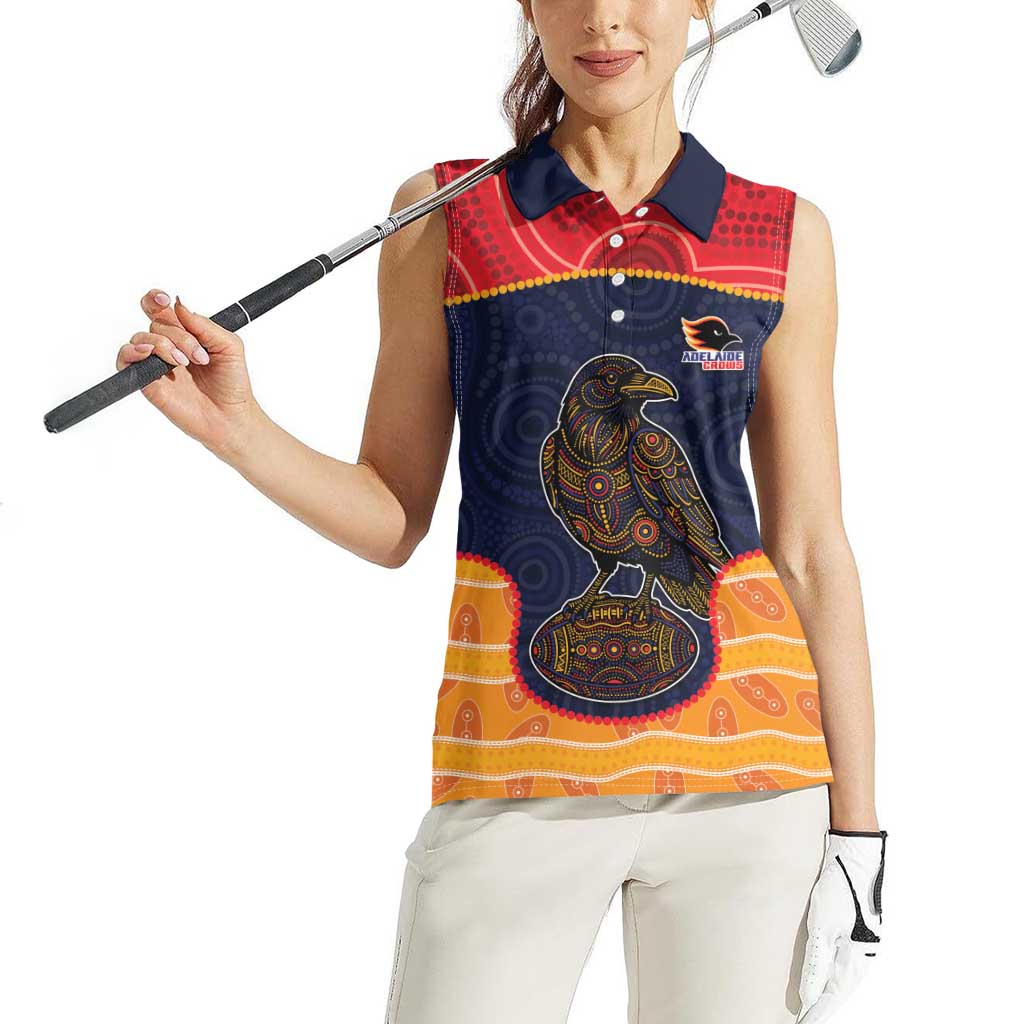 Custom Adelaide Football Club Women Sleeveless Polo Shirt Crow Spirit Animal