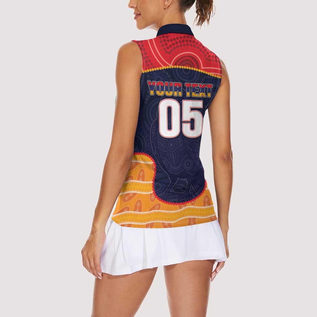 Custom Adelaide Football Club Women Sleeveless Polo Shirt Crow Spirit Animal