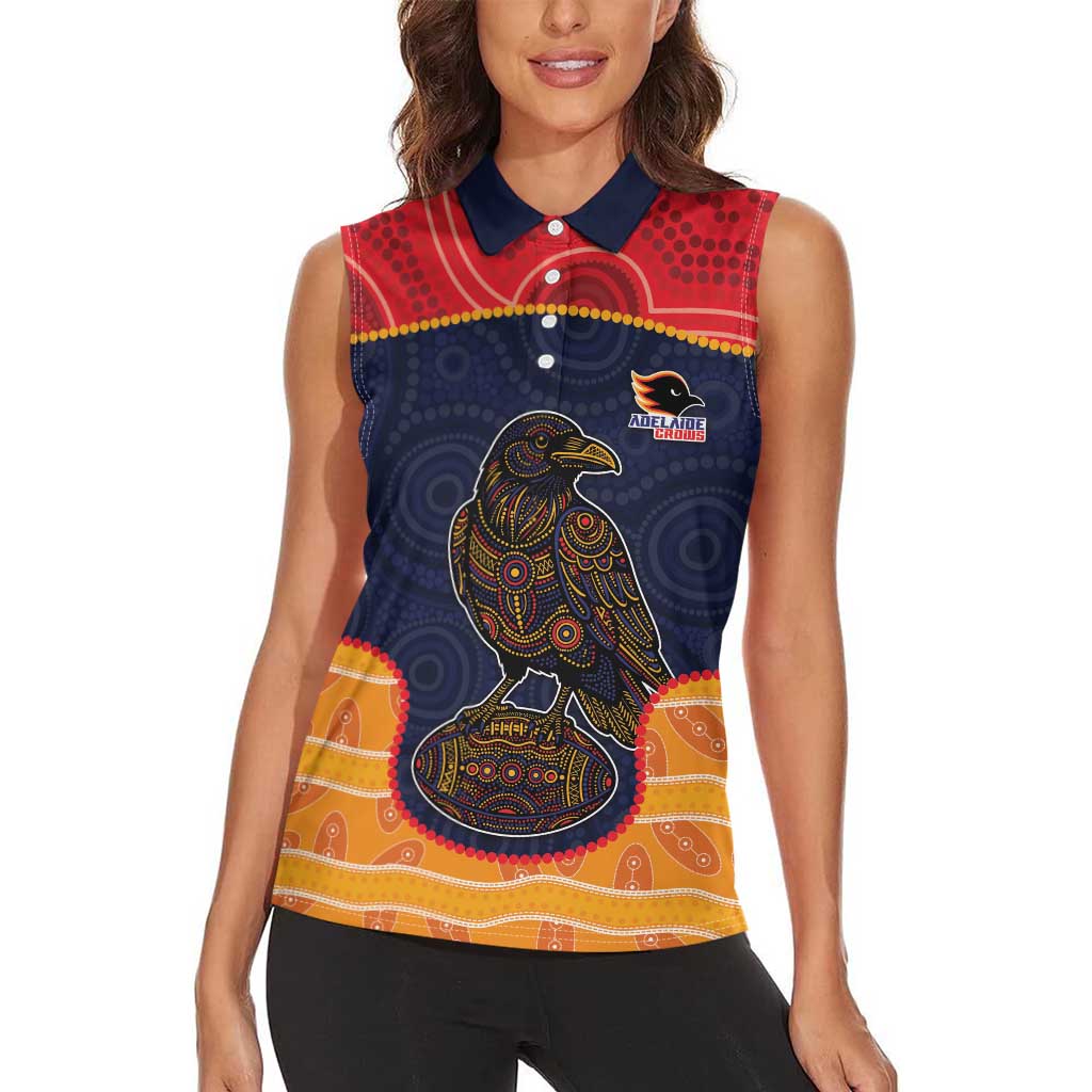 Custom Adelaide Football Club Women Sleeveless Polo Shirt Crow Spirit Animal