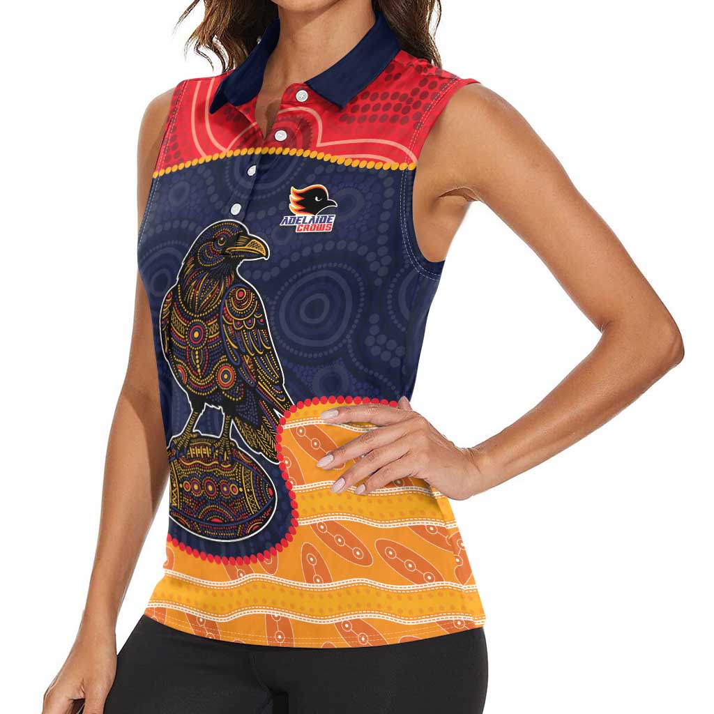 Custom Adelaide Football Club Women Sleeveless Polo Shirt Crow Spirit Animal