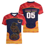 Custom Adelaide Football Club Women V-Neck T-Shirt Crow Spirit Animal