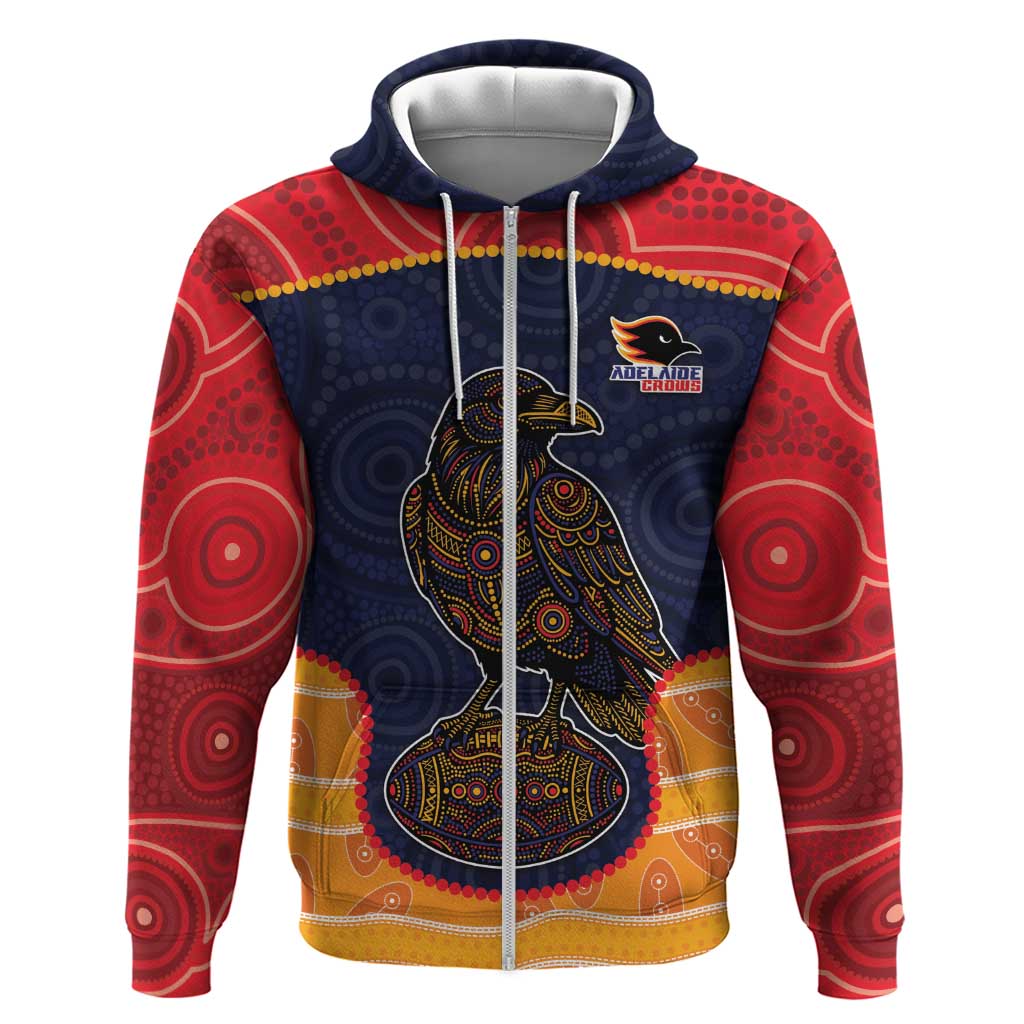Custom Adelaide Football Club Zip Hoodie Crow Spirit Animal