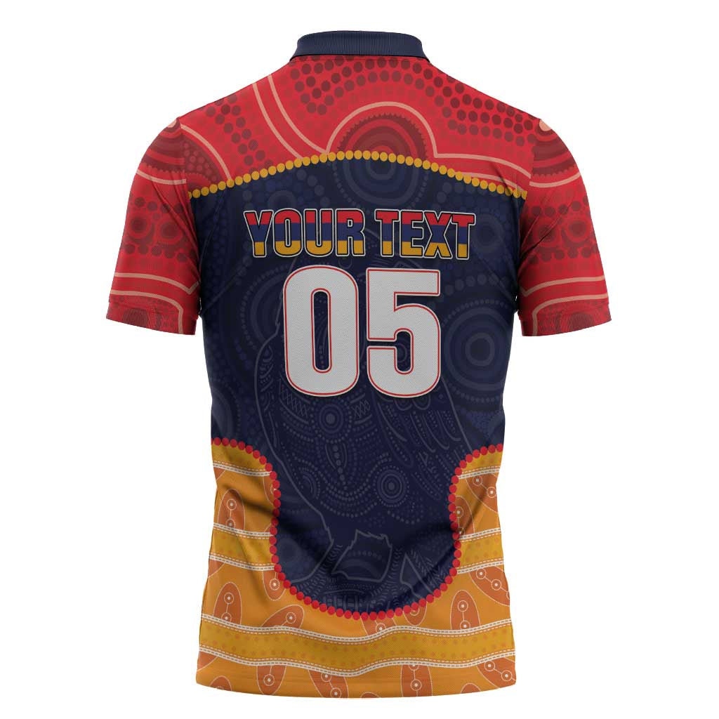 Custom Adelaide Football Club Zipper Polo Shirt Crow Spirit Animal