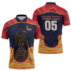 Custom Adelaide Football Club Zipper Polo Shirt Crow Spirit Animal