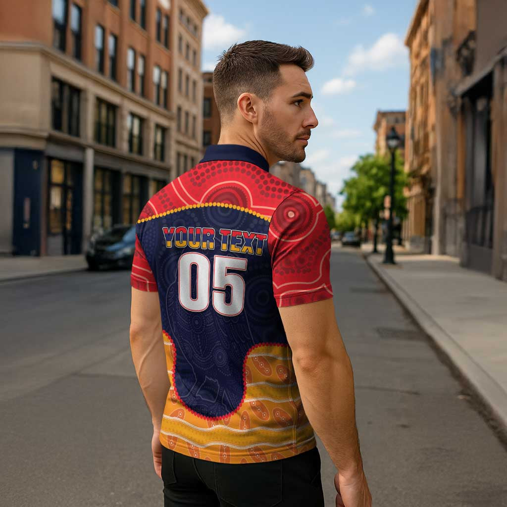 Custom Adelaide Football Club Zipper Polo Shirt Crow Spirit Animal