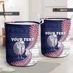 Personalised New Zealand Father's Day Laundry Basket Daddy Kiwi Bird Silver Ferns