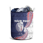 Personalised New Zealand Father's Day Laundry Basket Daddy Kiwi Bird Silver Ferns