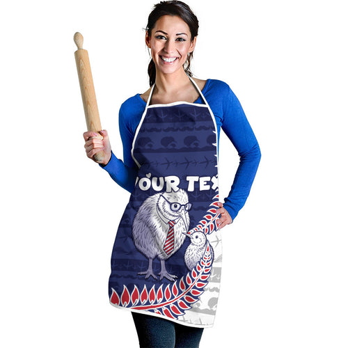 Personalised New Zealand Father's Day Apron Daddy Kiwi Bird Silver Ferns