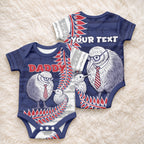 Personalised New Zealand Father's Day Baby Onesie Daddy Kiwi Bird Silver Ferns