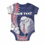 Personalised New Zealand Father's Day Baby Onesie Daddy Kiwi Bird Silver Ferns